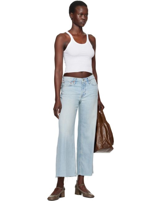 Re/done Multicolor Hanes Edition Cropped Ribbed Tank Top