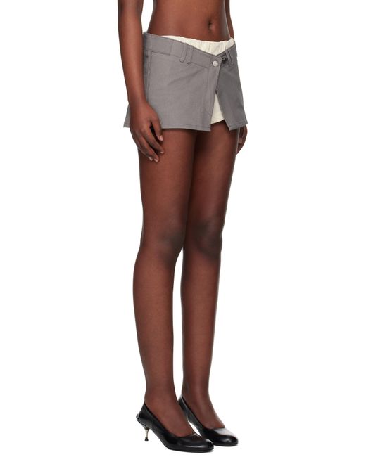 OPEN YY Black Layered Boxer Shorts Miniskirt