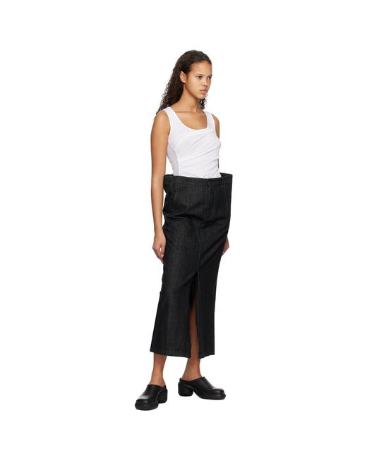 Subtle Le Nguyen Black Flat Denim Maxi Skirt