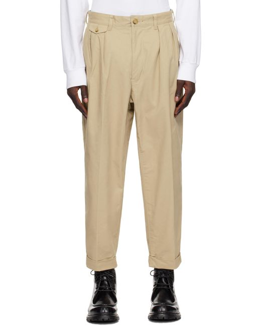 Beams Plus 2 Pleats Twill Trousers in Natural for Men | Lyst Beams Plus 2 Pleats Twill Trousers in Natural for Men | Lyst