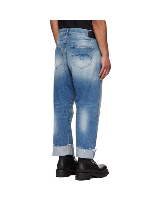 R13 Blue Crossover Jeans for men