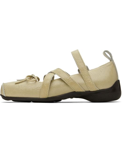 OPEN YY Cross Buckle Ballerina Flats in Black | Lyst
