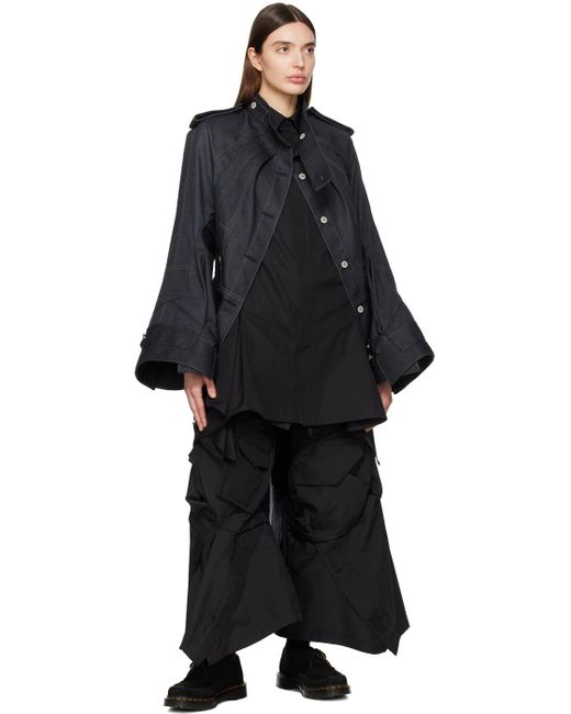 Junya Watanabe Black Asymmetric Trousers