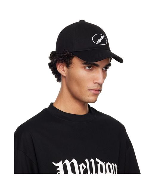 we11done Black Basic Symbol Cap for men