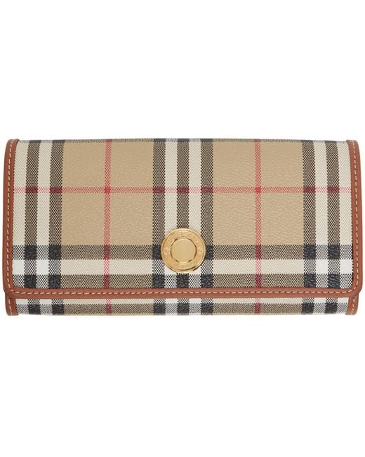 Burberry Black Beige Check Continental Wallet