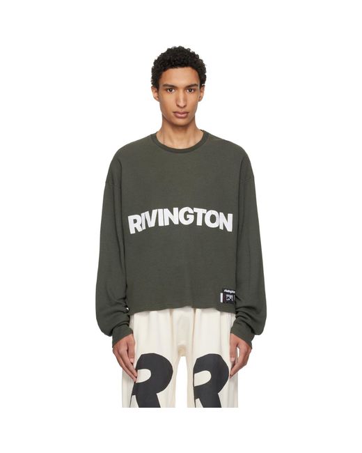 RIVINGTON roi Rebis Black Khaki 'Anti Death' Thermal T-Shirt for men