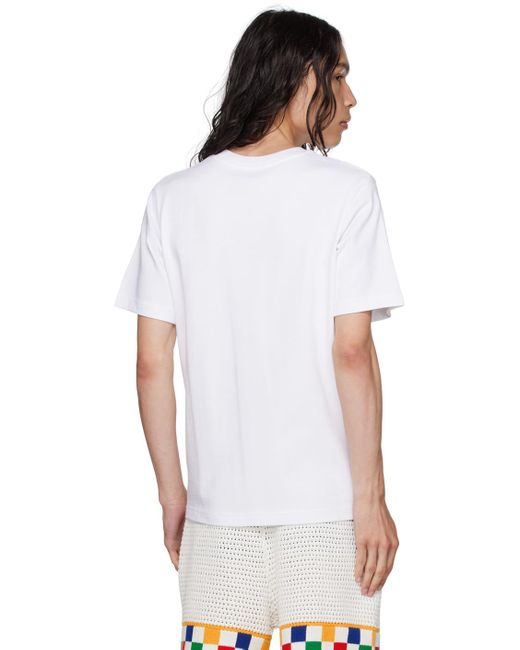 Casablancabrand White Sport Logo-print Organic Cotton-jersey T-shirt X for men