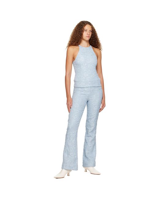 Ganni Blue Jacquard Trousers