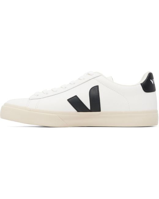 Veja Black Campo Leather Sneakers for men