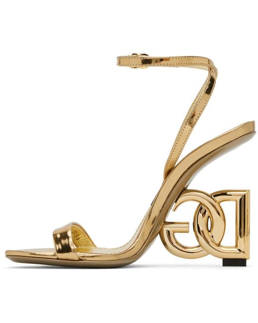 Dolce & Gabbana Metallic Dolce&gabbana Gold Hardware Heeled Sandals