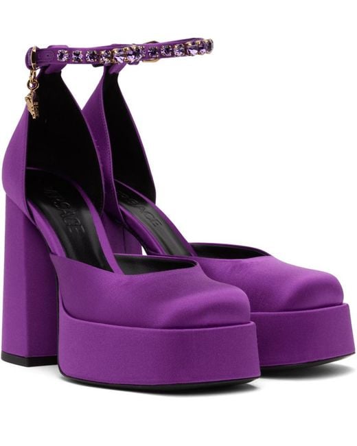 Chaussures à talon bottier aevitas mauves à plateforme et à méduses Versace en coloris Purple