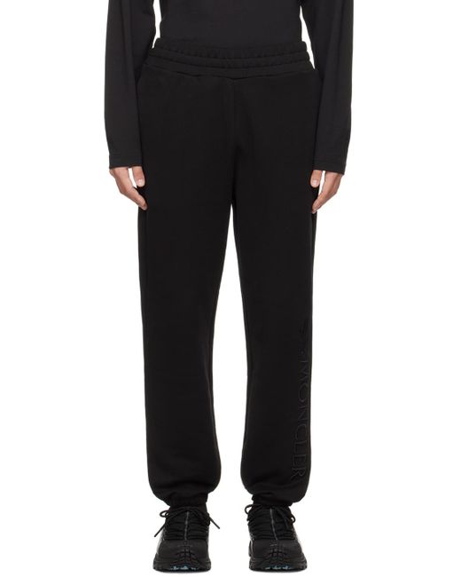 Moncler Black Embroidered Sweatpants for men