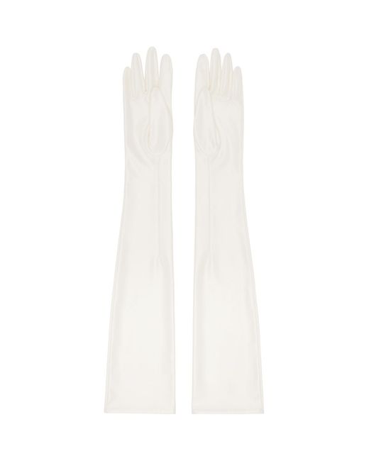 Handsome Stockholm White Off- Satin Extra Long Gloves