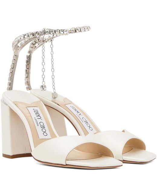 Jimmy Choo Metallic Saeda Block Heel 85 Heeled Sandals