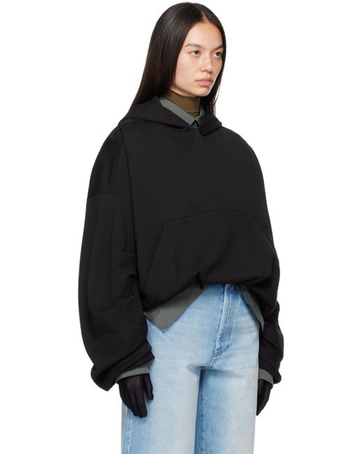 Dries Van Noten ドレープ フーディ Black