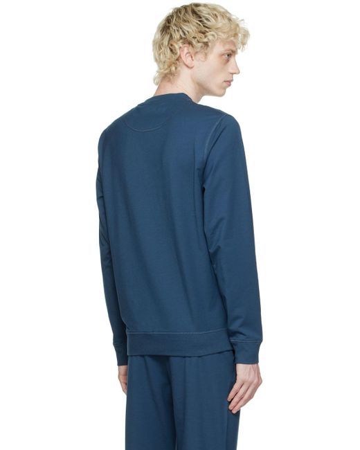 Sunspel Blue Dri-Release Sweatshirt for men