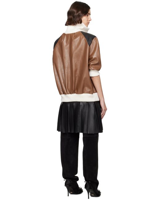 ALL-IN Black Leather Bomber Minidress
