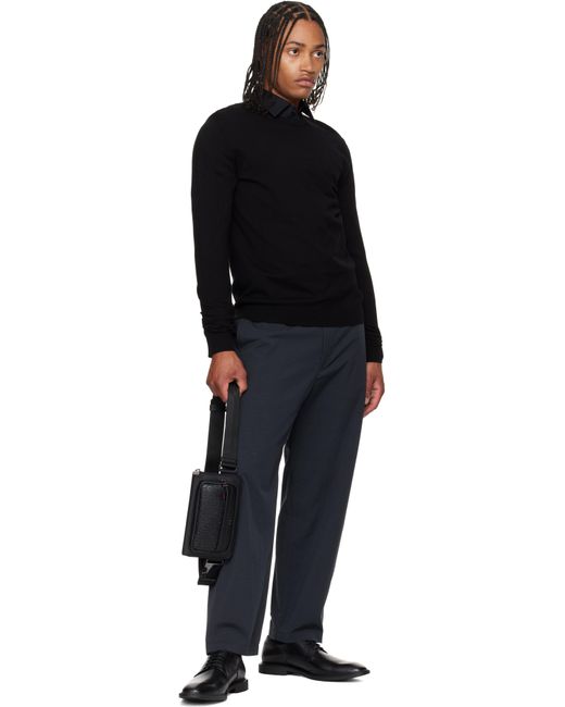 メンズ HUGO ブラック エンボスロゴ バッグ Black