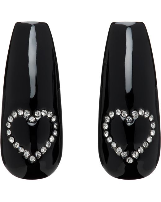 Im Sorry by Petra Collins Ssense限定 ブラック＆シルバー D'Heygereエディション Heart Nail ピアス Black