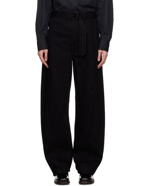 Lemaire Black Twisted Belted Jeans