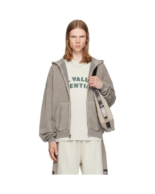 Fear Of God Gray 90's Zip-Up Hoodie for men