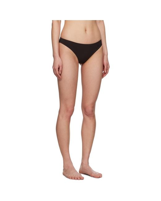 Jil Sander Black Embroidered Logo Bikini Bottom