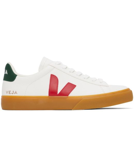 Veja Black White & Red Campo Leather Sneakers for men