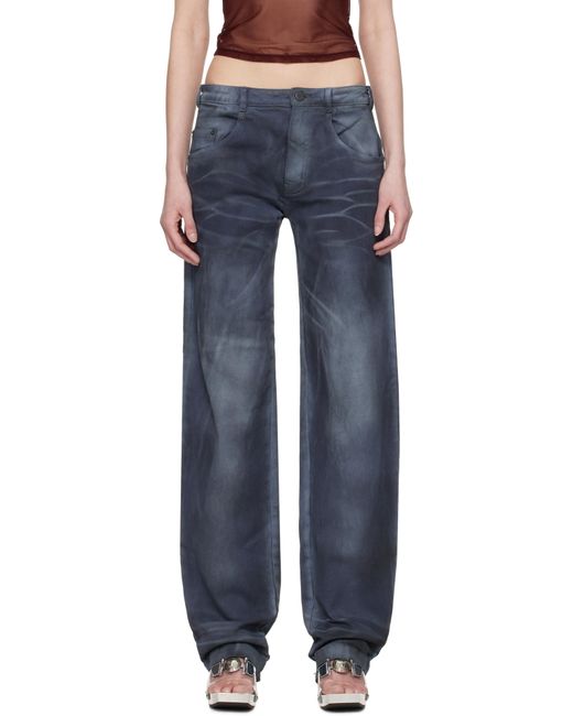 Mowalola Blue Miss Sixty Edition Air Spray Straight Leg Jeans