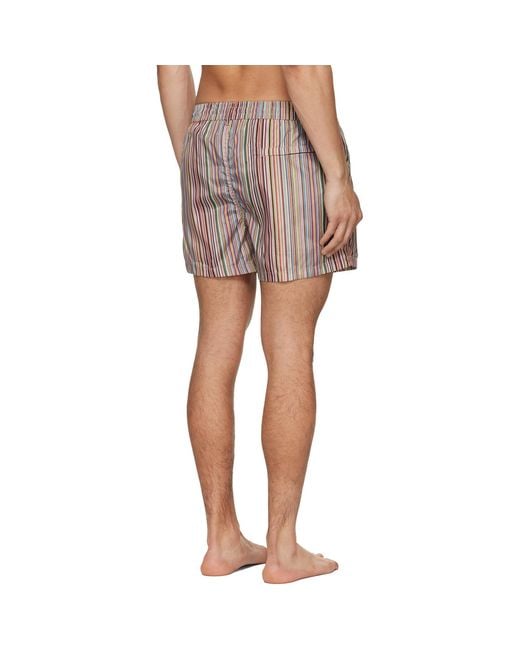 Paul Smith Multicolor 'Signature Stripe' Swim Shorts for men