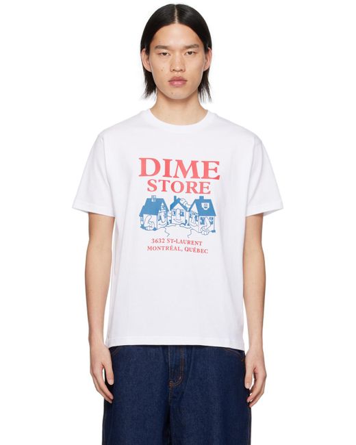Dime White Skateshop T-shirt for men