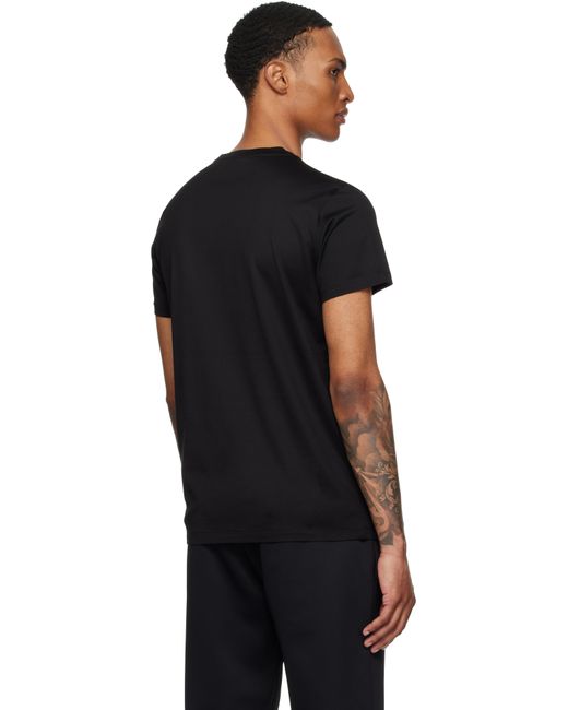Moncler Black Double Logo Patch Cotton T-Shirt for men