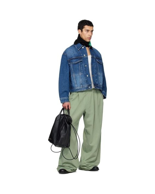 Marni Black Leather Scrunchie Backpack for men