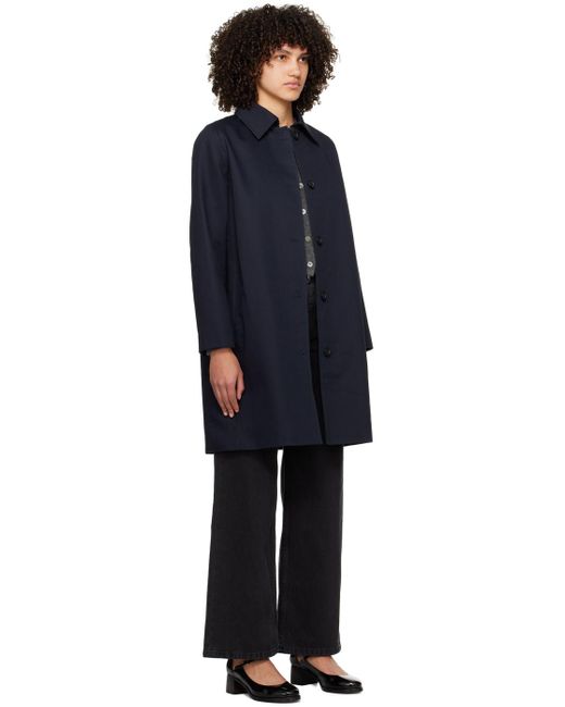 A.P.C. Black . Navy Button Trench Coat