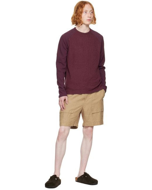 Vince Purple Burgundy Raglan Sweater for men