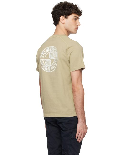 メンズ Stone Island ブラウン オーガニックコットン ジャージ Tシャツ Black