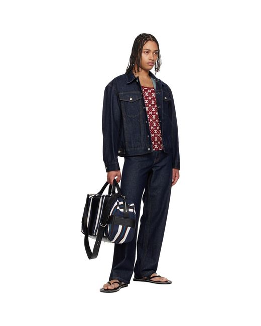 Dries Van Noten Black Canvas Weekend Bag for men