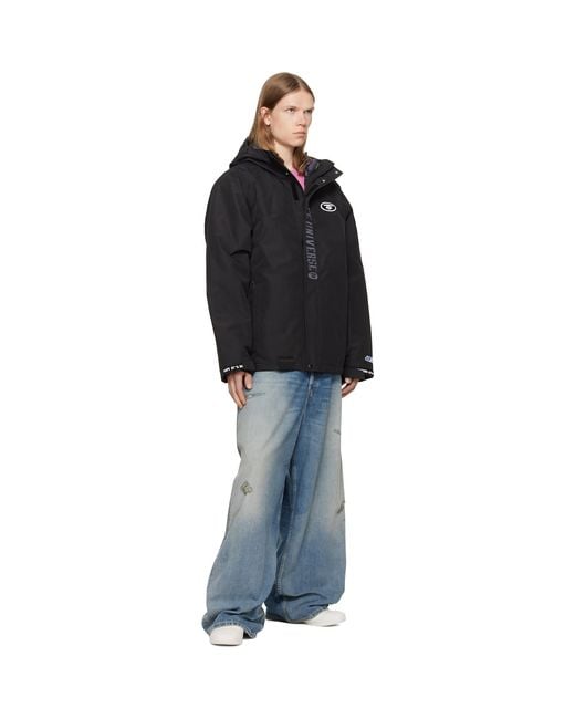 Aape By A Bathing Ape Black Aapeunvs Moonface Hooded Down Jacket for men