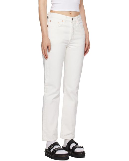 Levi's White 501 Original Fit Jeans