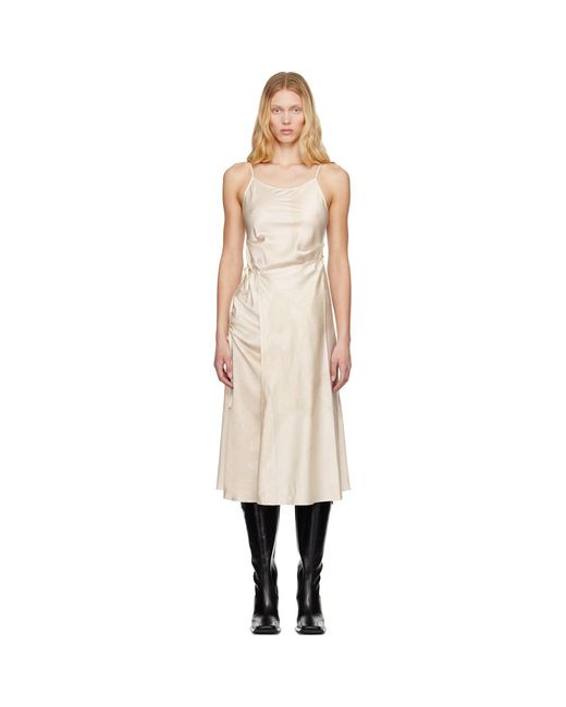 Feng Chen Wang Black Pleated Silk Midi Dress