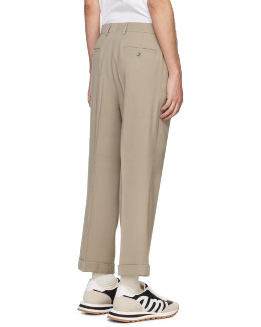 AMI Natural Taupe Carrot-fit Trousers for men