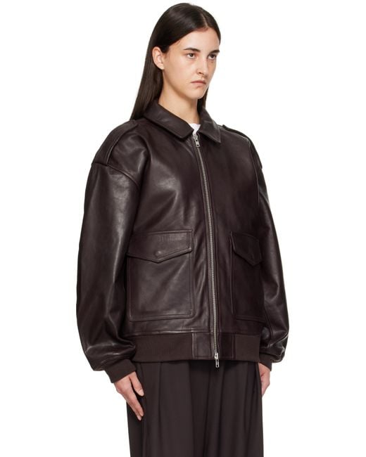Frankie Shop Black Viper Leather Jacket