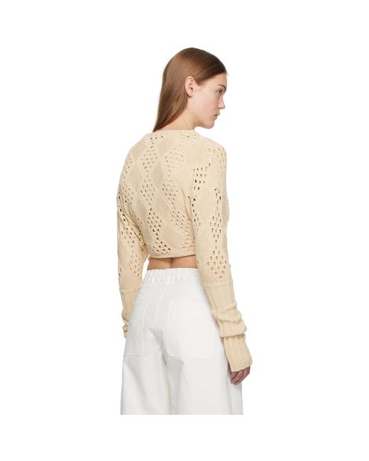 OPEN YY Natural Argyle Cardigan