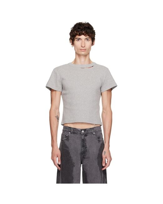 CAMPERLAB Gray Cut-Out T-Shirt for men