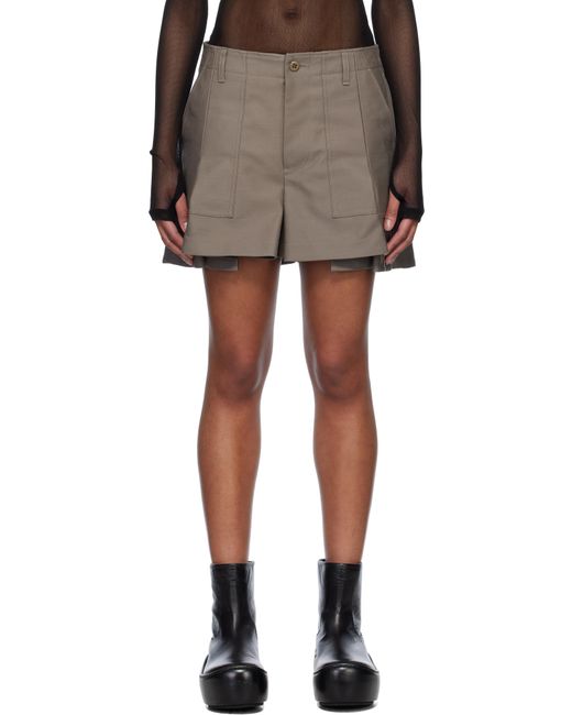 Short Taupe En Coton À Doublure En Satin Édition Wtaps Sacai en coloris Black