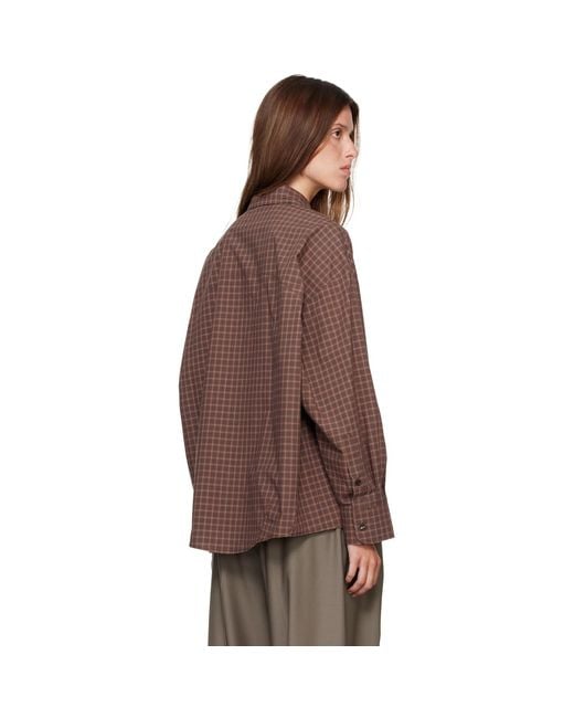 Cordera Brown Checked Oversized Shirt