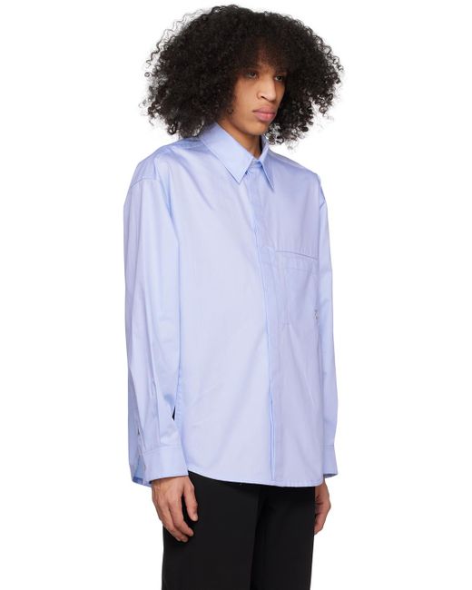Wooyoungmi White Blue Vented Shirt for men