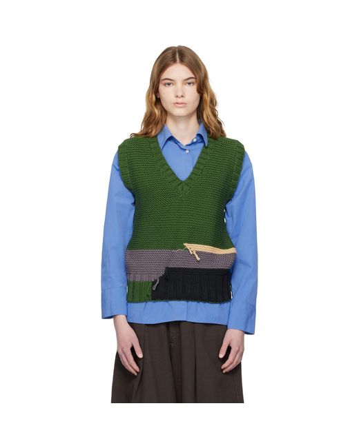 YMC Green Heidi Sweater Vest