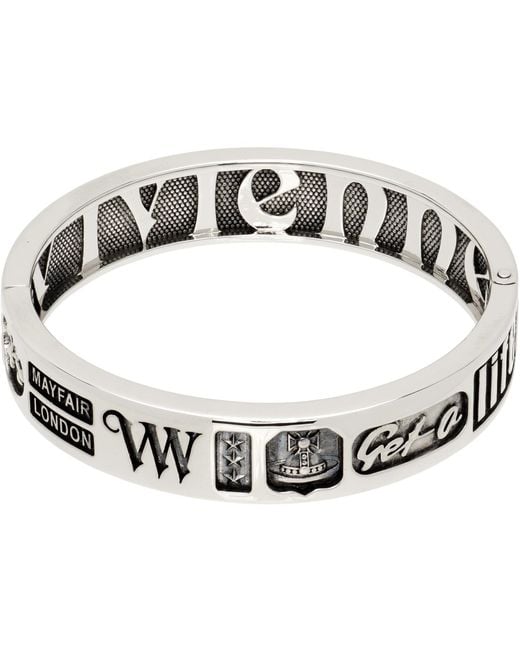 Vivienne Westwood Black Lancelot Bangle Bracelet for men