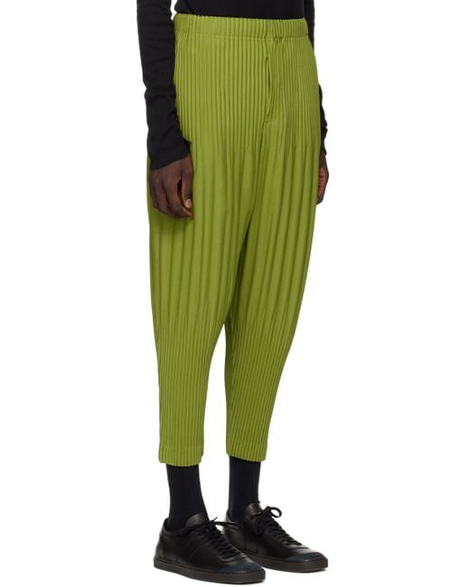 Homme Plissé Issey Miyake Homme Plissé Issey Miyake Green Monthly Color December Trousers for men