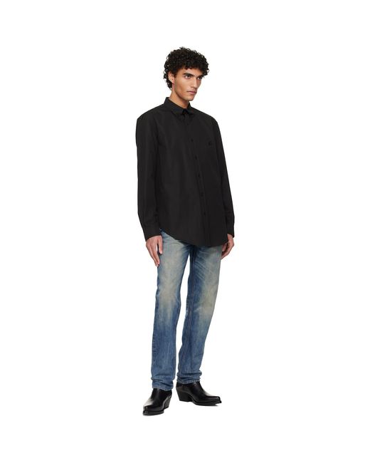 Balmain Black Cotton Poplin Shirt for men